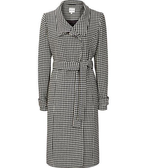 Reiss Rubik Houndstooth Wrap Coat