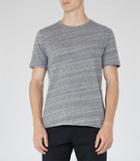 Reiss Parone - Mens Marl Cotton T-shirt In Blue, Size S