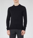 Reiss Mansion - Mens Merino Wool Polo Shirt In Blue, Size S