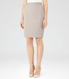 Reiss Truman Skirt - Womens Tailored Pencil Skirt In Grey, Size 6