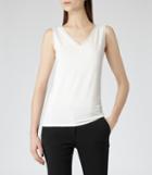 Reiss Ona - Womens V-neck Tank Top In White, Size M
