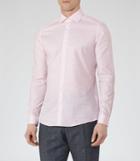 Reiss Shane - Mens Cotton And Linen Shirt In Red, Size Xs