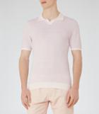 Reiss Thompson - Textured Polo Shirt In Pink, Mens, Size Xs