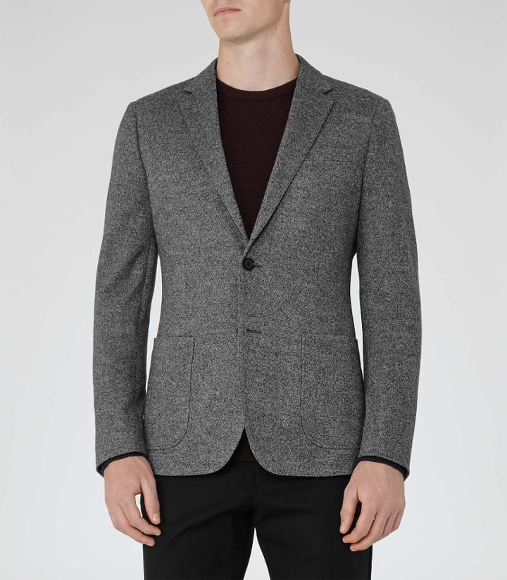 Reiss Victor - Mens Wool Blazer In Grey, Size 38
