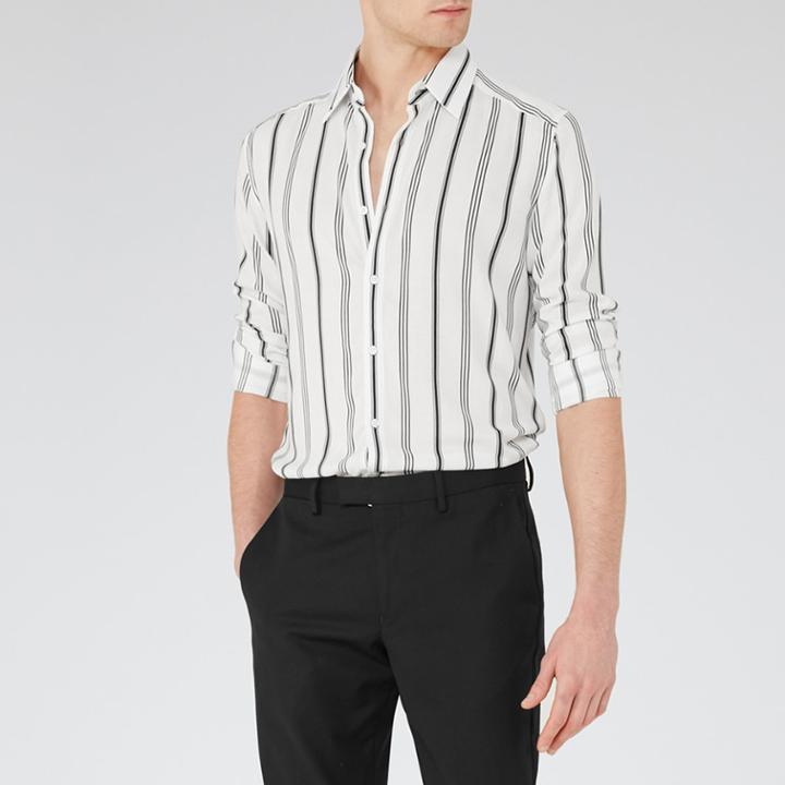Reiss Vanda - Mens Striped Shirt In White