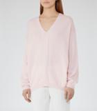 Reiss Rae - V-neck Jumper In Pink, Womens, Size S