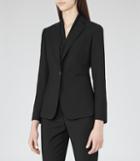 Reiss Vara Jacket - Womens Single-breasted Blazer In Black, Size 12