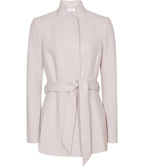Reiss Felton Collarless Belted Jacket