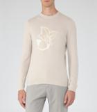 Reiss Kew - Mens Embroidered Jumper In Brown, Size S