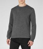 Reiss Lodger - Mens Quilted Sweatshirt In Grey, Size S