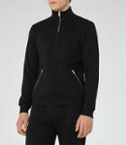 Reiss Equate - Mens Funnel-neck Sweatshirt In Black, Size S