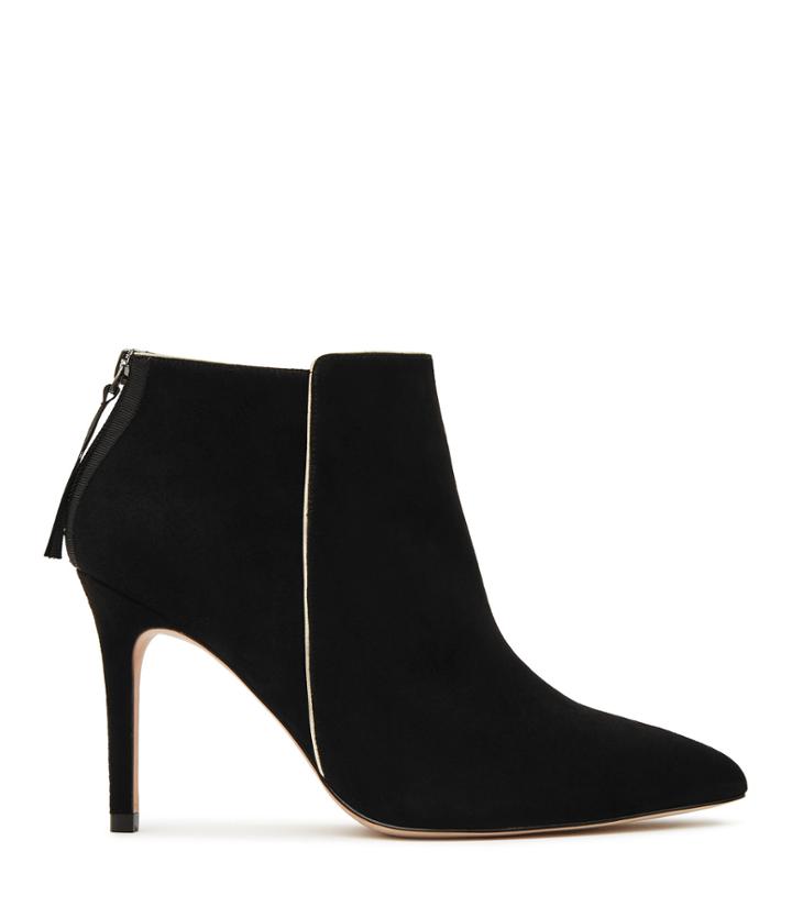 Reiss Breton - Womens Metallic-trim Ankle Boots In Black, Size 3