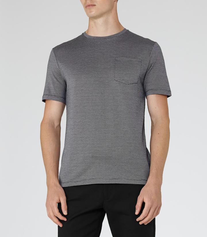 Reiss Dazzle - Mens Micro Print T-shirt In Blue, Size S