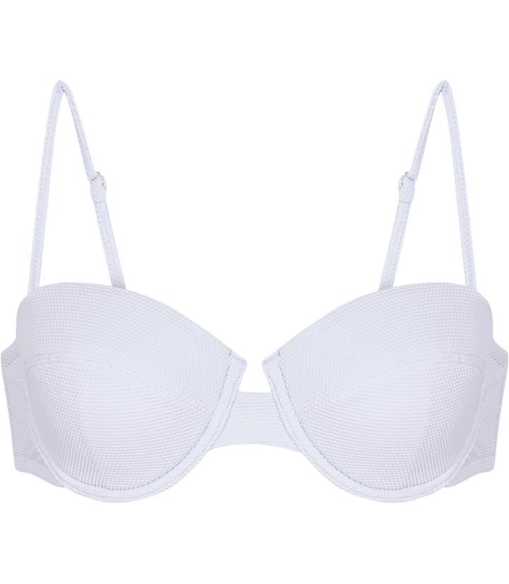 Reiss Jourdan T - Womens Structured Bikini Top In Blue, Size Xs
