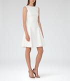 Reiss Cara - Womens Textured Fit And Flare Dress In White, Size 4