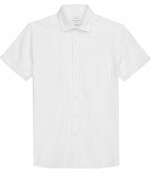 Reiss Frank Short Sleeve Linen Shirt
