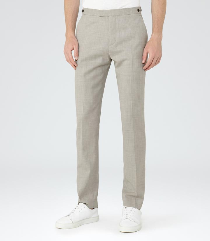 Reiss Lidder T - Mens Wool Tailored Trousers In Brown, Size 36