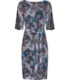Reiss Ardant - Womens Lace-detail Printed Dress In Black, Size 4