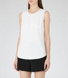 Reiss Acorn - Womens Lace-trimmed Tank Top In White, Size 6