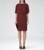 Reiss True - Womens High-neck Draped Dress In Red, Size 4