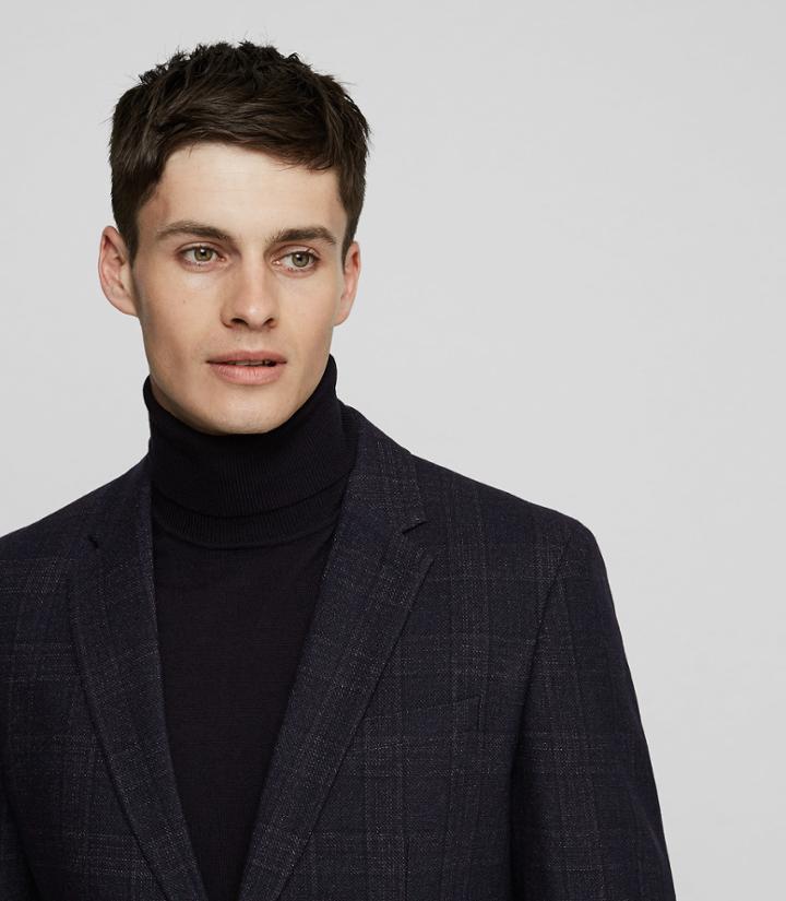 Reiss Zanni - Modern Check Blazer In Blue, Mens, Size 36
