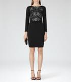 Reiss Libby - Lace-front Dress In Black, Womens, Size 2