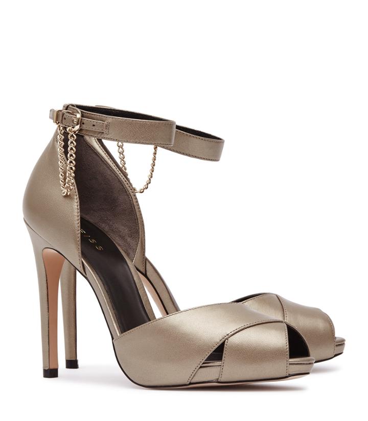Reiss Polden - Womens Chain-detail Shoes In Brown, Size 4