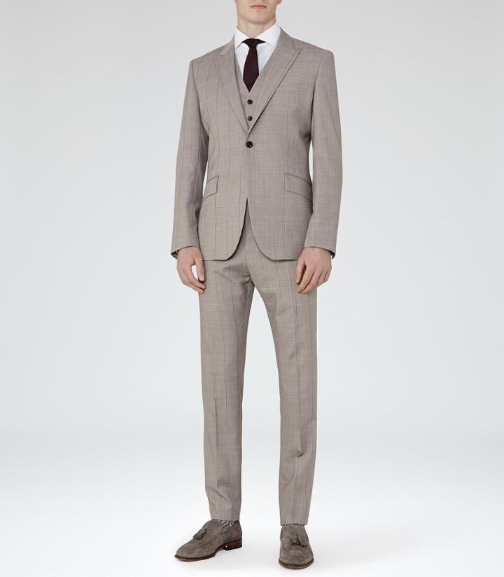 Reiss Fiji - Mens Three Piece Suit In Brown, Size 38