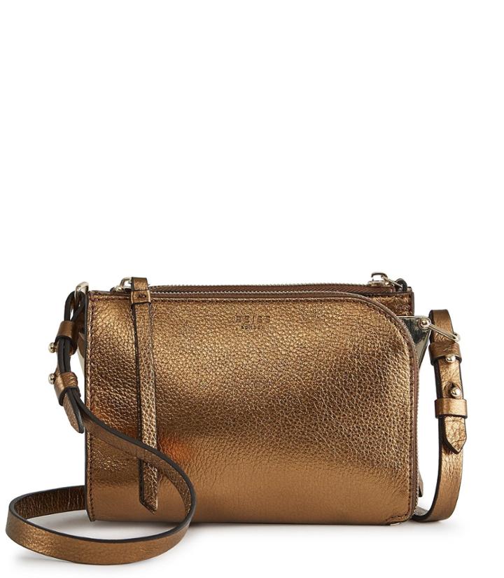 Reiss Arnott Mini Metallic - Mini Cross-body Bag In Yellow, Womens