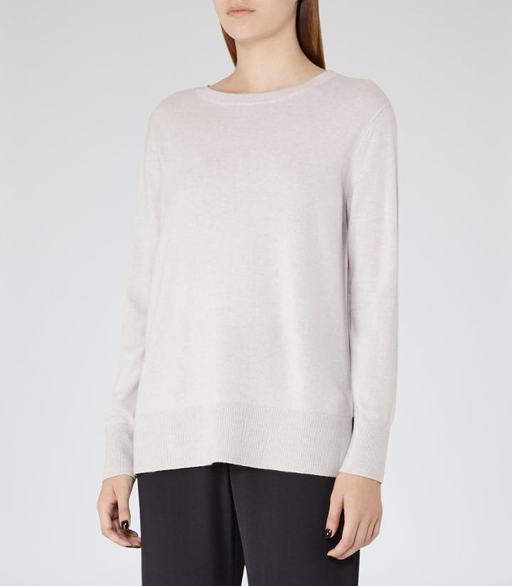 Reiss Edna - Womens Cashmere And Merino Jumper In Grey, Size Xs