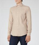 Reiss Bonucci - Mens Cotton And Cashmere Shirt In Brown, Size S