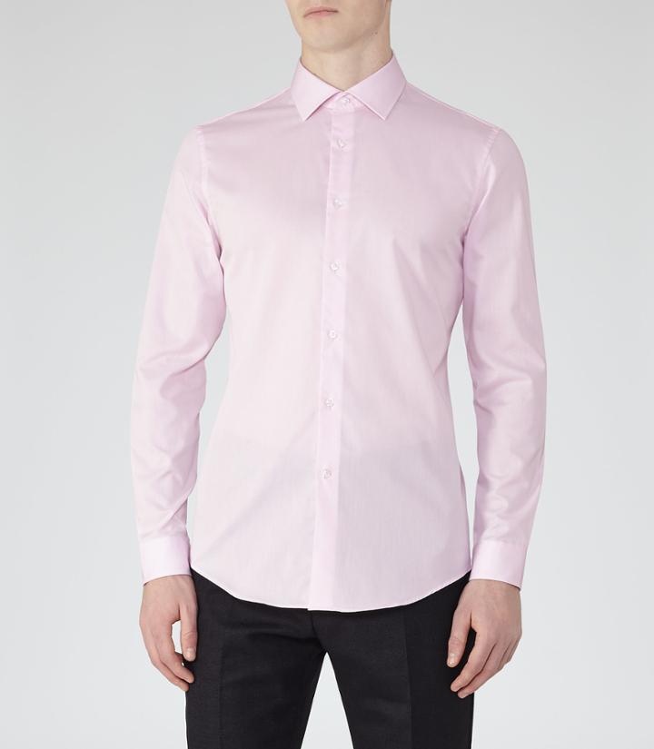 Reiss Steer - Slim-fit Shirt In Pink, Mens, Size Xs