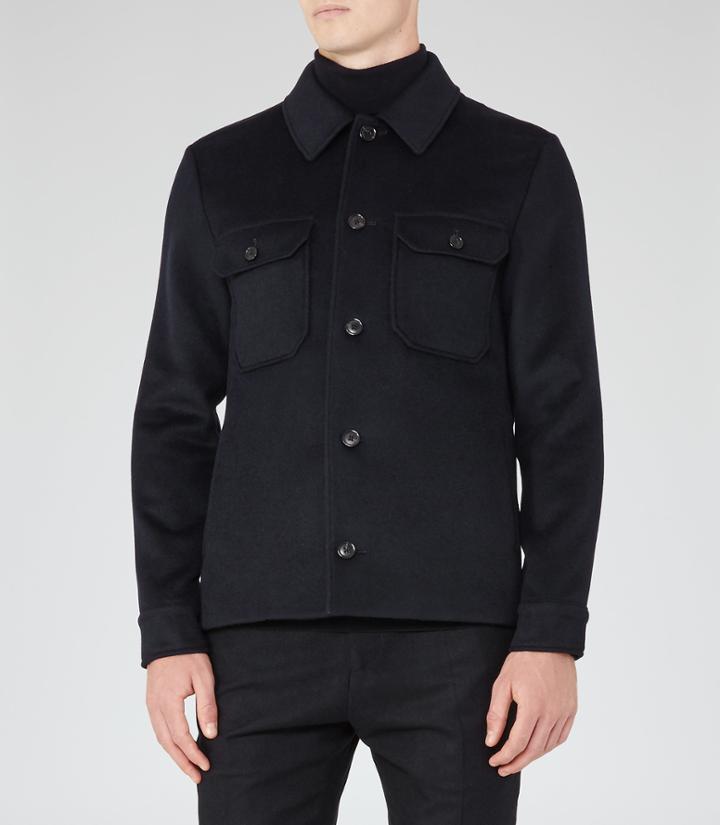 Reiss Duster - Mens Worker Jacket In Blue, Size S