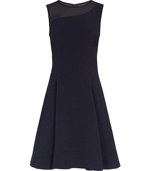 Reiss Verde Textured Fit And Flare Dress