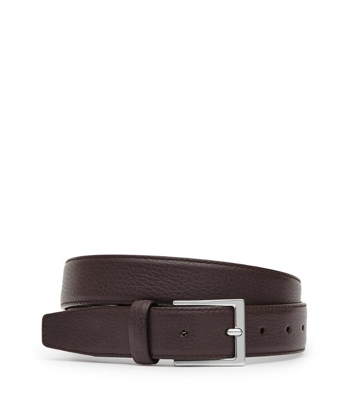 Reiss Henry - Mens Tumbled Leather Belt In Brown, Size 32