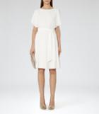 Reiss Hermione - Womens Cut-away Shoulder Dress In White, Size 6