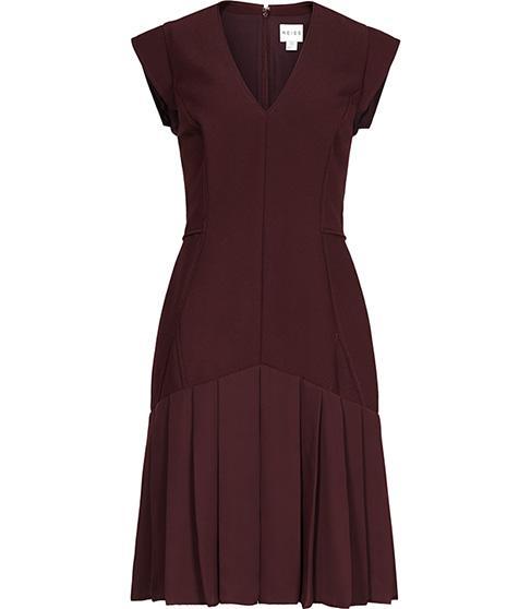 Reiss Dara Fitted Pleat Dress