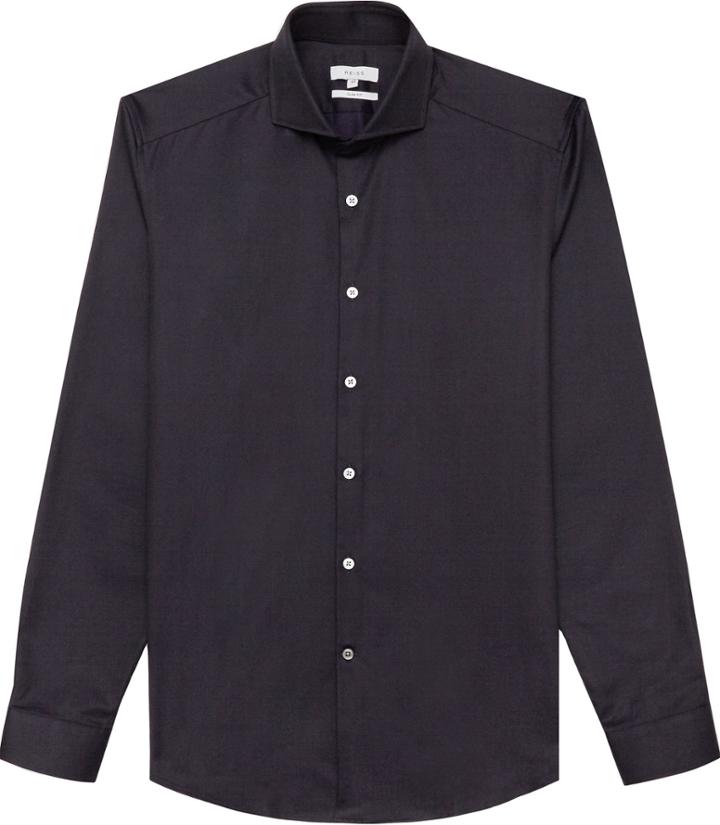 Reiss Oscar - Mens Textured Shirt In Blue, Size Xs