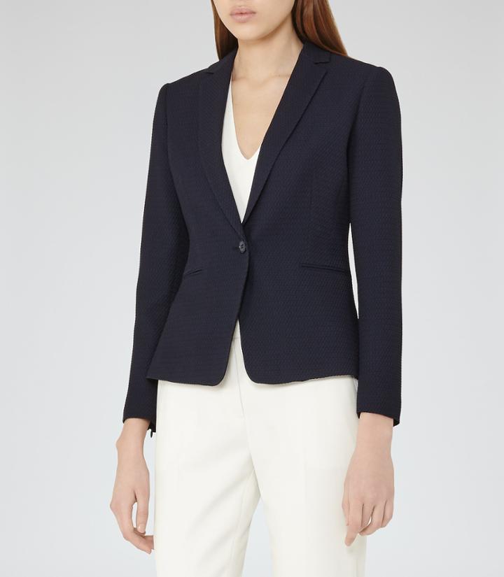 Reiss Isabella - Single-breasted Blazer In Blue, Womens, Size 2