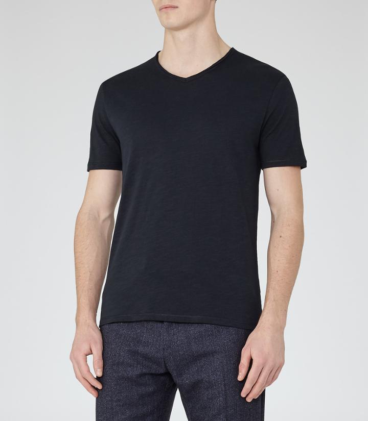 Reiss Majestic - Mens Raw Edge T-shirt In Blue, Size S