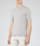 Reiss Amalfi - Mens Knitted T-shirt In Grey, Size Xs