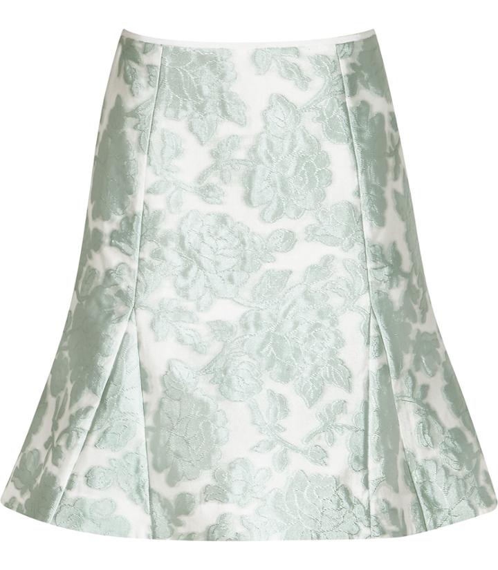 Reiss Tulip - Womens Jacquard Skirt In Blue, Size 4
