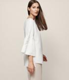 Reiss Joss - Ruffle-detail Top In White, Womens, Size 0