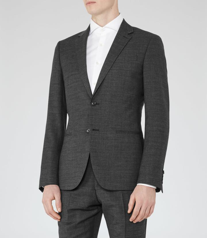 Reiss Mitre B - Wool Modern-fit Blazer In Grey, Mens, Size 36