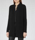 Reiss Mariko - Longline Open-front Cardigan In Black, Womens, Size S