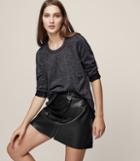 Reiss Reagan - Metallic Jumper In Black, Womens, Size S