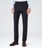 Reiss Baggio T - Checked Wool Trousers In Blue, Mens, Size 30