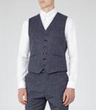 Reiss Tanaka W - Mens Modern Tailored Waistcoat In Blue, Size 34