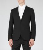 Reiss Knapp B - Mens Peak Lapel Blazer In Black, Size 38