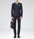 Reiss Arno - Double-breasted Check Suit In Blue, Mens, Size 36